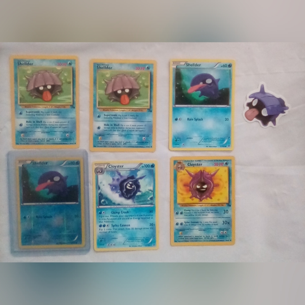 ✨Shellder Evolution Pokemon Card Bundle and Bonus Sticker✨
